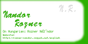 nandor rozner business card